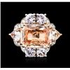 Image 1 : 18KT Two-Tone Gold GIA Certified 15.13 ctw Multi-Color Sapphire and Diamond Ring
