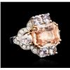Image 2 : 18KT Two-Tone Gold GIA Certified 15.13 ctw Multi-Color Sapphire and Diamond Ring
