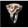 Image 4 : 18KT Two-Tone Gold GIA Certified 15.13 ctw Multi-Color Sapphire and Diamond Ring