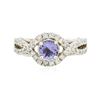 Image 1 : 14KT White Gold 0.90 ctw Tanzanite and Diamond Ring