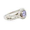 Image 2 : 14KT White Gold 0.90 ctw Tanzanite and Diamond Ring