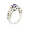 Image 3 : 14KT White Gold 0.90 ctw Tanzanite and Diamond Ring