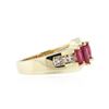 Image 2 : 14KT Yellow Gold 0.37 ctw Ruby and Diamond Ring