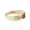 Image 3 : 14KT Yellow Gold 0.37 ctw Ruby and Diamond Ring