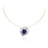 Image 2 : 14KT Two-Tone Gold 10.88 ctw Tanzanite and Diamond Pendant With Chain