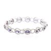 Image 2 : 14KT Two-Tone Gold 5.07 ctw Tanzanite and Diamond Bracelet