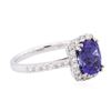 Image 2 : 14KT White Gold 1.71 ctw Tanzanite and Diamond Ring