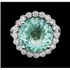 Image 1 : 18KT Two-Tone Gold 8.77 ctw Tourmaline and Diamond Ring