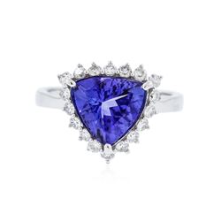 14KT White Gold 2.76 ctw Tanzanite and Diamond Ring