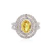 Image 1 : 14KT White Gold 2.40 ctw Yellow Sapphire and Diamond Ring