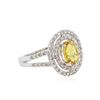 Image 2 : 14KT White Gold 2.40 ctw Yellow Sapphire and Diamond Ring