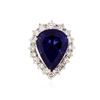 Image 1 : 14KT White Gold GIA Certified 27.66 ctw Tanzanite and Diamond Ring