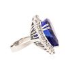 Image 3 : 14KT White Gold GIA Certified 27.66 ctw Tanzanite and Diamond Ring