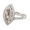Image 2 : 14KT White Gold 1.20 ctw Morganite and Diamond Ring