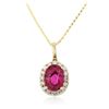 Image 2 : 14KT Yellow Gold 2.42 ctw Tourmaline and Diamond Pendant A8635
