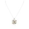 Image 2 : 14KT White Gold 2.52 ctw Tourmaline and Diamond Pendant With Chain