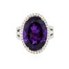 Image 1 : 14KT White Gold 11.51 ctw Amethyst and Diamond Ring