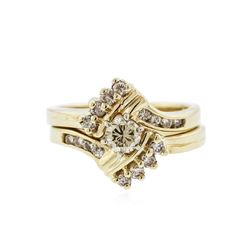 14KT Yellow Gold 0.70 ctw Diamond Wedding Ring Set