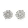 Image 1 : 14KT White Gold 3.09 ctw Diamond Stud Earrings