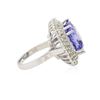 Image 3 : 14KT White Gold GIA Certified 14.89 ctw Tanzanite and Diamond Ring