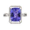 Image 1 : 14KT White Gold 4.37 ctw Tanzanite and Diamond Ring