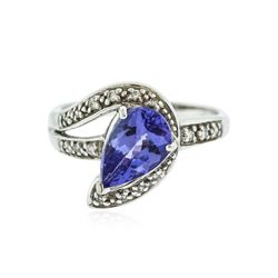 18KT White Gold 1.72 ctw Tanzanite and Diamond Ring