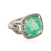 Image 2 : 14KT White Gold GIA Certified 11.70 ctw Emerald and Diamond Ring