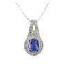 Image 1 : 14KT White Gold 2.24 ctw Tanzanite and Diamond Pendant With Chain