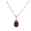 Image 1 : 14KT Yellow Gold 6.72 ctw Ruby and Diamond Pendant With Chain