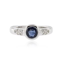 14KT White Gold 1.12 ctw Sapphire and Diamond Ring