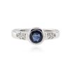 Image 1 : 14KT White Gold 1.12 ctw Sapphire and Diamond Ring