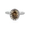 Image 1 : 18KT White Gold 2.82 ctw Fancy Brown Diamond Ring