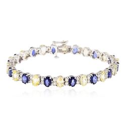 14KT White Gold 16.52 ctw Sapphire and Diamond Bracelet