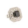 Image 2 : 14KT White Gold 8.81 ctw Black Diamond Ring