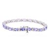 Image 2 : 14KT White Gold 9.03 ctw Tanzanite and Diamond Bracelet