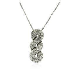 14KT White Gold 0.84 ctw Diamond Pendant With Chain