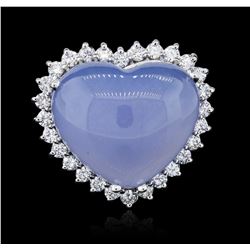 14KT White Gold 32.59 ctw Agate and Diamond Ring