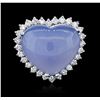 Image 1 : 14KT White Gold 32.59 ctw Agate and Diamond Ring