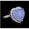 Image 2 : 14KT White Gold 32.59 ctw Agate and Diamond Ring