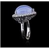 Image 3 : 14KT White Gold 32.59 ctw Agate and Diamond Ring