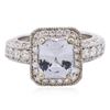Image 1 : 14KT White Gold 4.47 ctw Blue Zircon and Diamond Ring