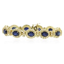 14KT Yellow Gold 17.82 ctw Sapphire and Diamond Bracelet