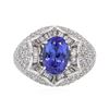 Image 1 : 18KT White Gold 2.51 ctw Tanzanite and Diamond Ring
