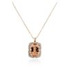 Image 2 : 14KT Rose Gold 36.51 ctw Morganite and Diamond Pendant With Chain