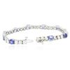 Image 3 : 14KT White Gold 5.20 ctw Tanzanite and Diamond Bracelet