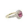 Image 2 : 18KT Two-Tone Gold GIA Certified 2.12 ctw Pink Sapphire and Diamond Ring