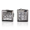 14KT White Gold 0.73 ctw Princess Diamond Earrings