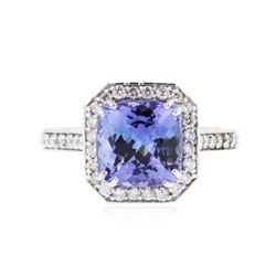 14KT White Gold 3.26 ctw Tanzanite and Diamond Ring