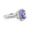 Image 2 : 14KT White Gold 3.26 ctw Tanzanite and Diamond Ring