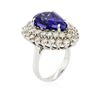 Image 3 : 14KT White Gold GIA Certified 9.22 ctw Tanzanite and Diamond Ring